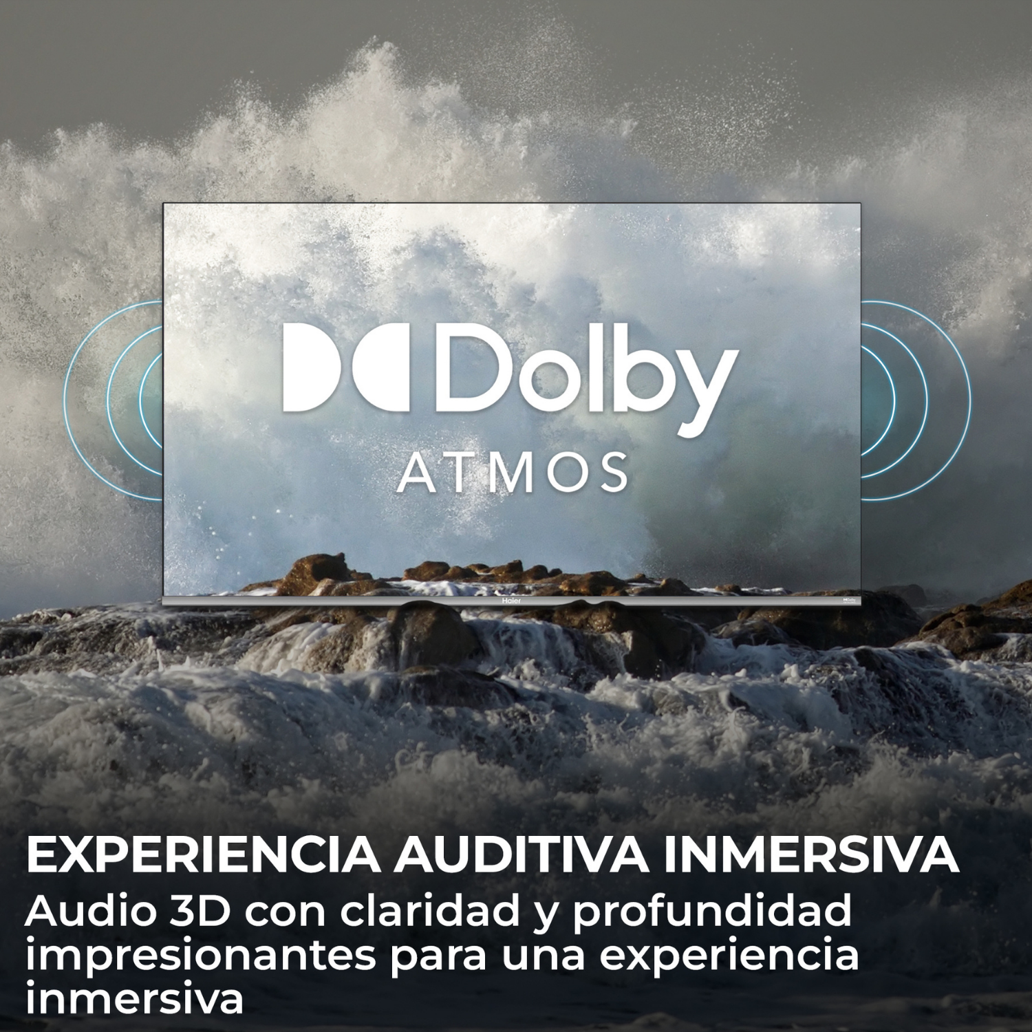 Dolby Atmos. Experiencia auditiva inmersiva. Audio 3D con claridad y profundidad impresionantes para una experiencia inmersiva.