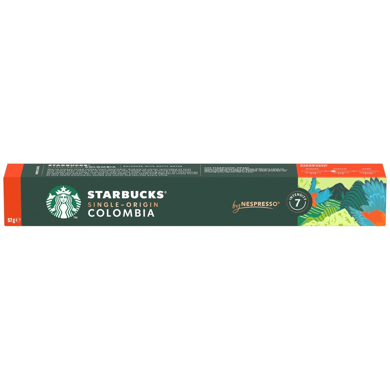 Starbucks Single-Origin Colombia coffee pods with intensity 7.