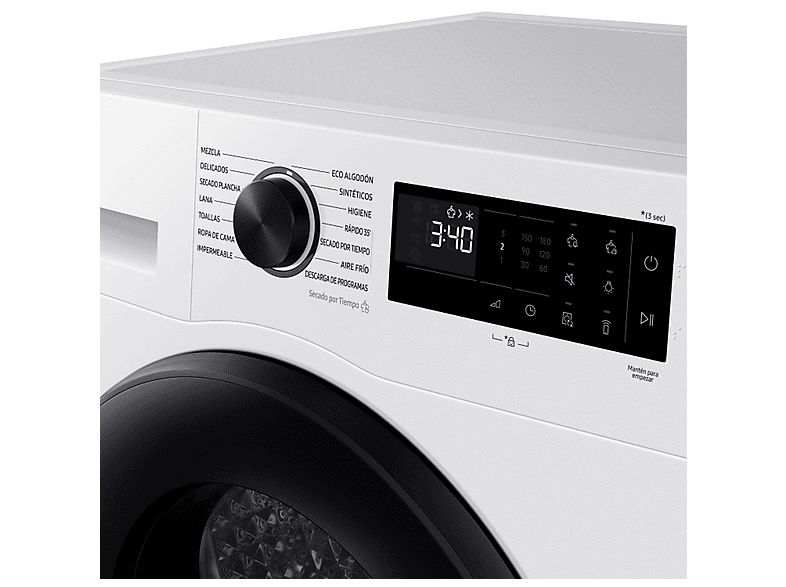 Secadora bomba de calor - Samsung DV90DG52A0AEEC, 9 kg, 14 programas, Hygiene Care, Inteligencia Artificial y SmartThings Clase C, Blanco – imagen 3