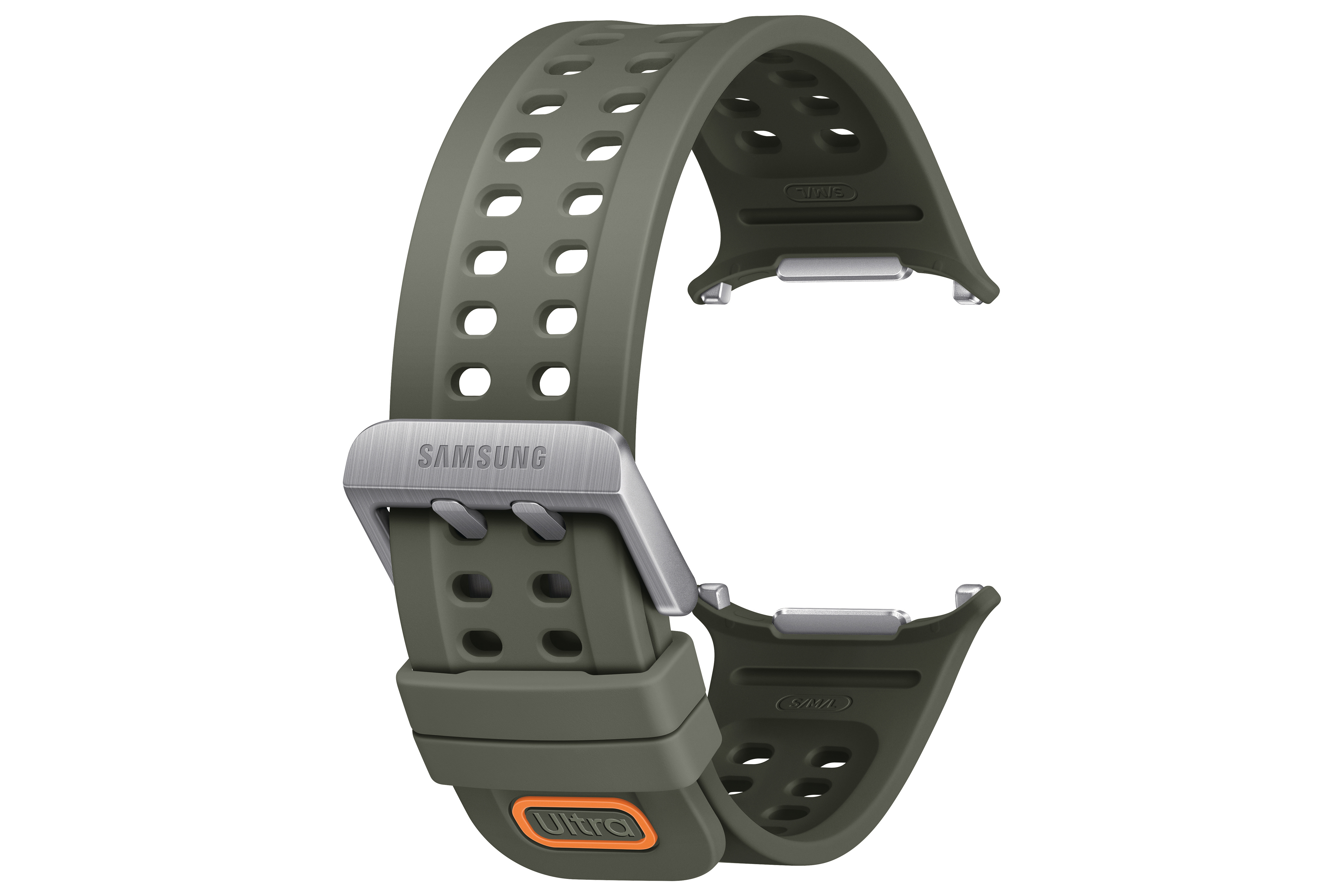 Dunkelgrünes Samsung Armband mit silberner Schließe und 