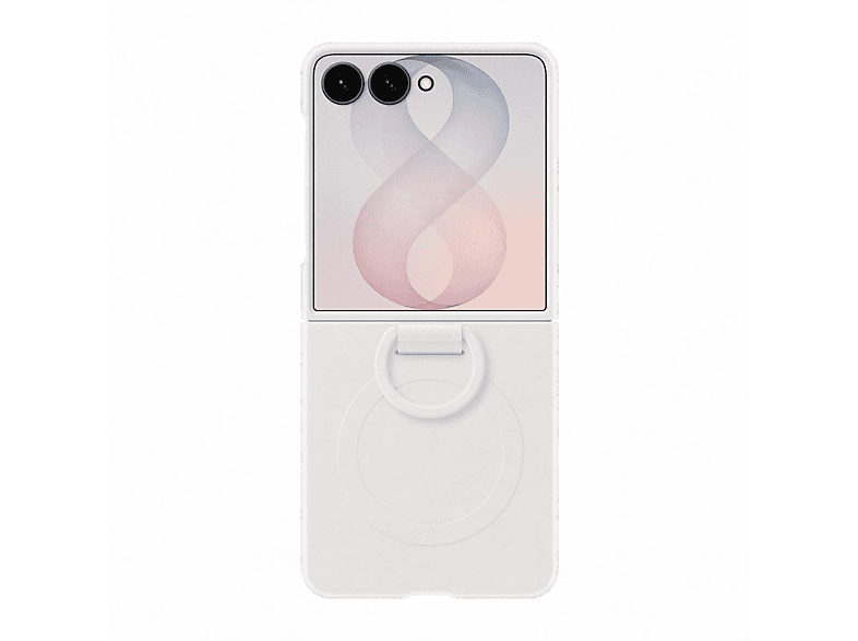 Samsung Coque en Silicone avec Anneau Magnétique pour Galaxy Z Flip8 Blanc
