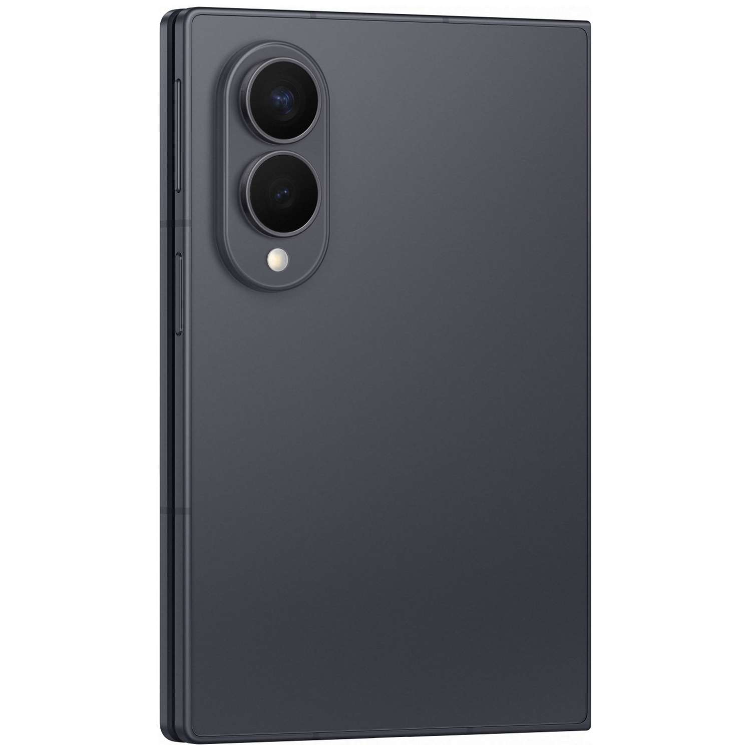 Dark gray smartphone, vertical, with cameras on the back.