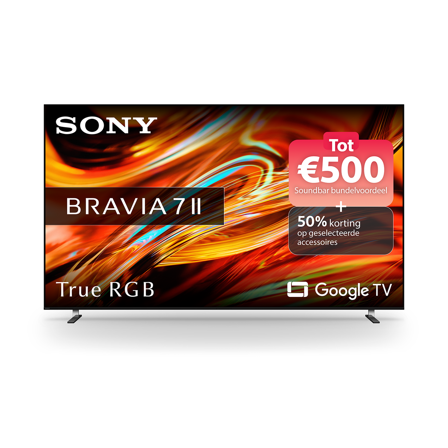 Sony Bravia 7 II TV met True RGB, Google TV en speciale aanbiedingen.