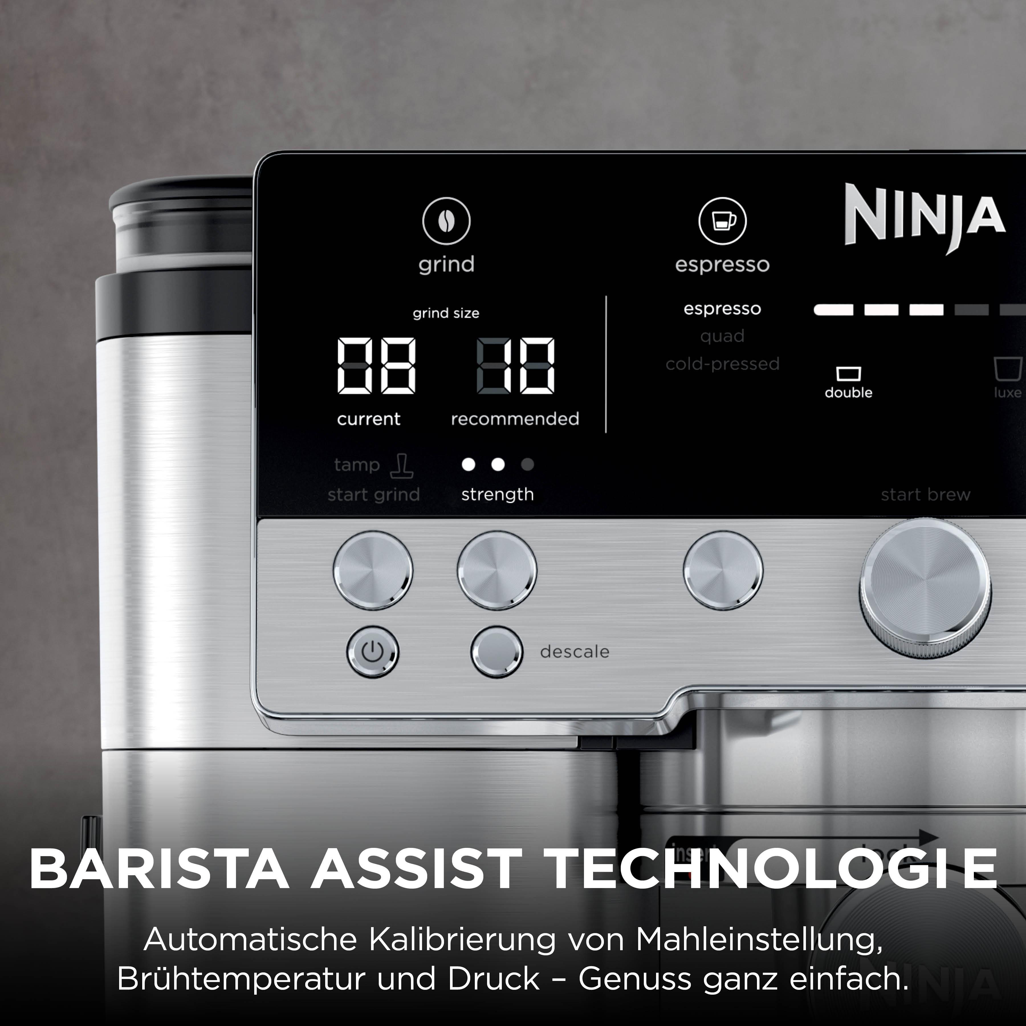 Ninja Kaffeemaschine mit digitalem Display, Tasten und Drehregler.