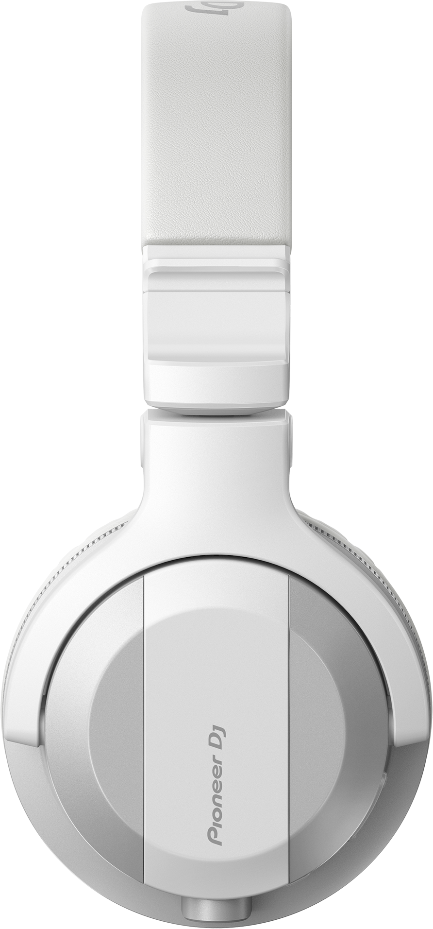 Fehér Pioneer DJ fejhallgató ezüst díszítéssel és párnázott fejpánttal.