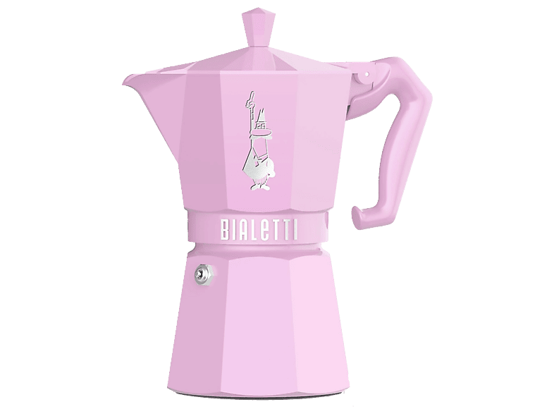 Cafetera tradicional - Bialetti Moka Exclusive, Aluminio, Hasta 3 tazas, Rosa