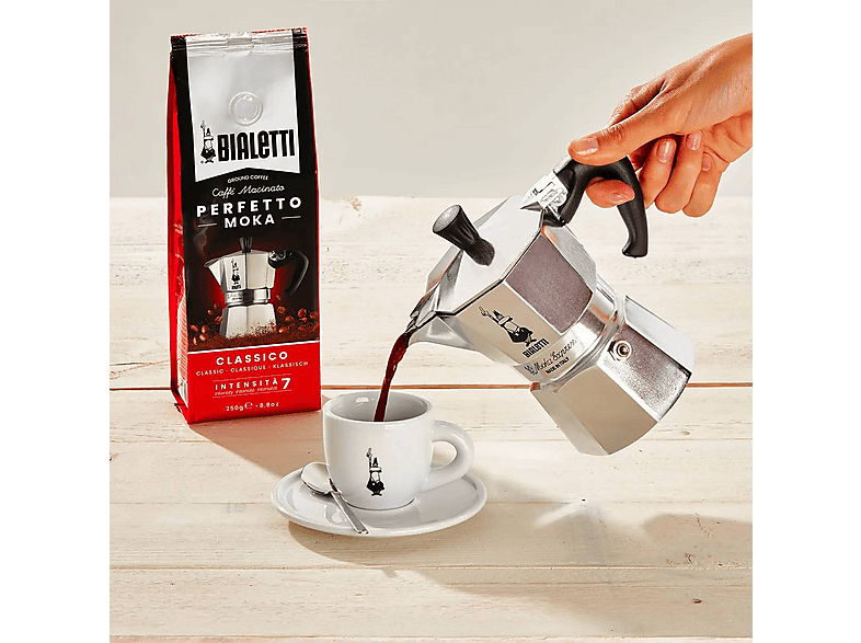 Cafetera tradicional - Bialetti Moka Express+ Café Clásico 250 gr, Aluminio, Plata – imagen 2