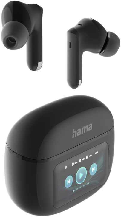 HAMA Spirit Touch TWS vezeték nélküli fülhallgató, ANC kijelző, fekete (221820)