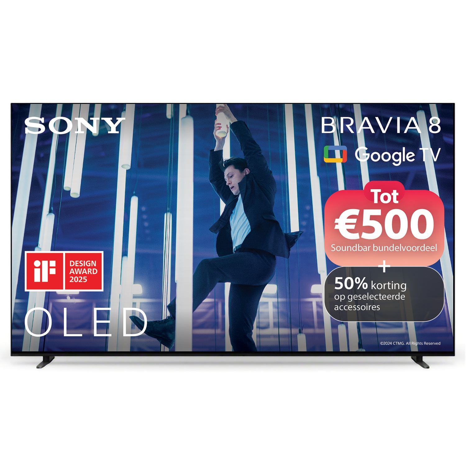 Sony Bravia 8 OLED TV with Google TV, €500 offer and 50% discount.