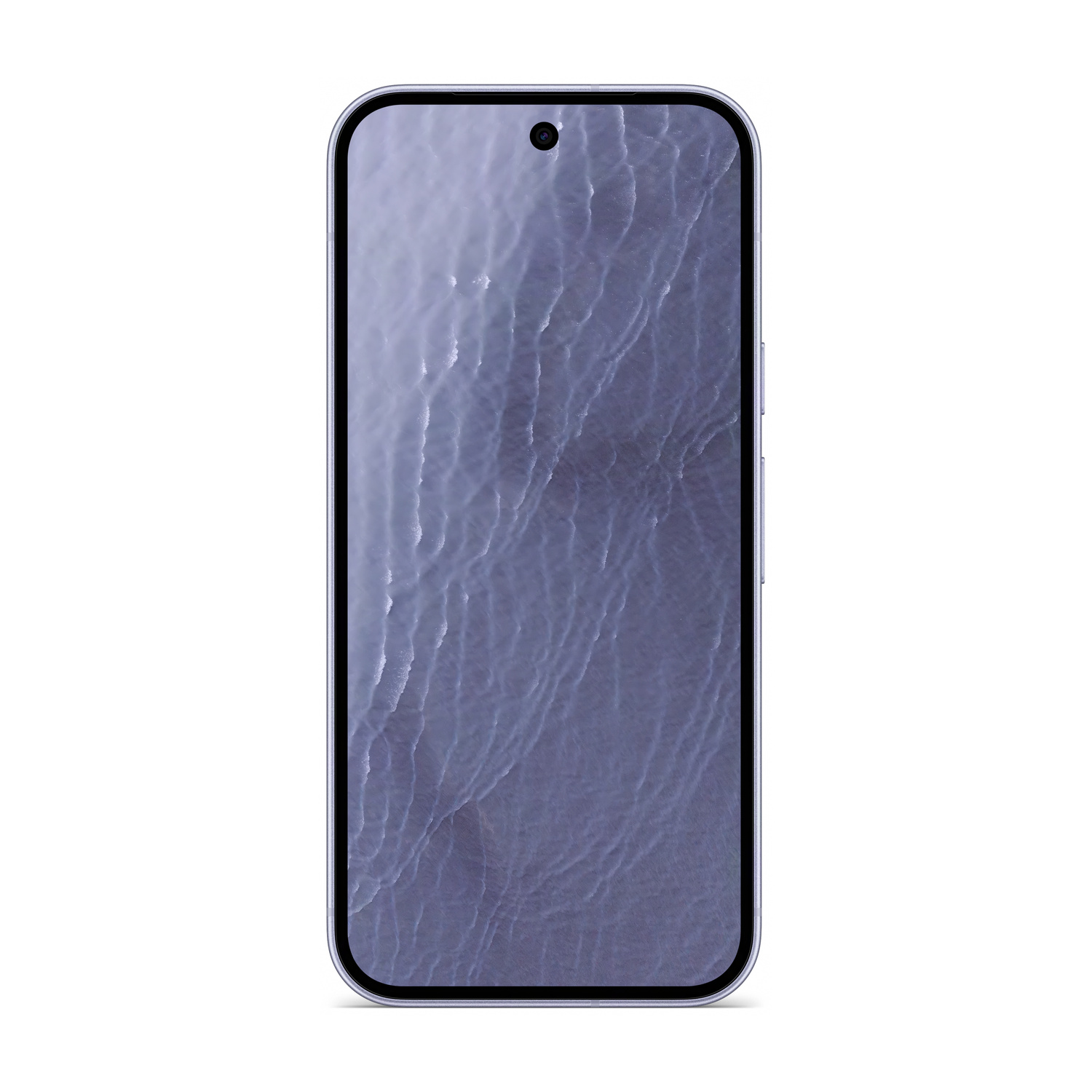 Uno smartphone con uno sfondo blu a motivi ondulati sul suo schermo.