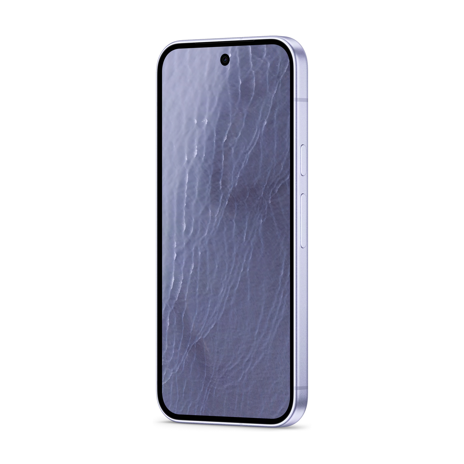 Uno smartphone moderno con uno sfondo testurizzato viola sul display.