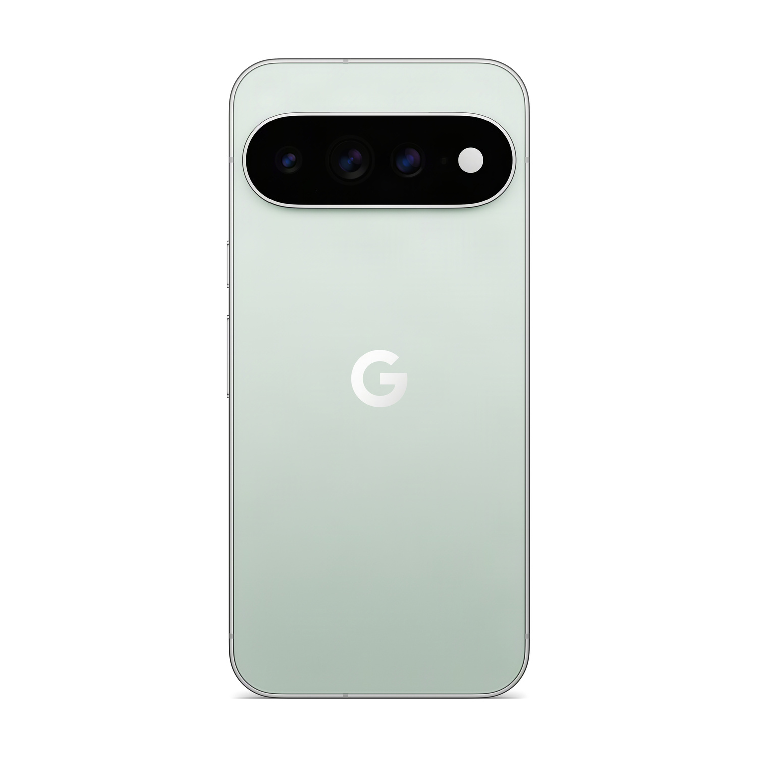 Retro di uno smartphone Google Pixel verde chiaro con fotocamere e logo Google.