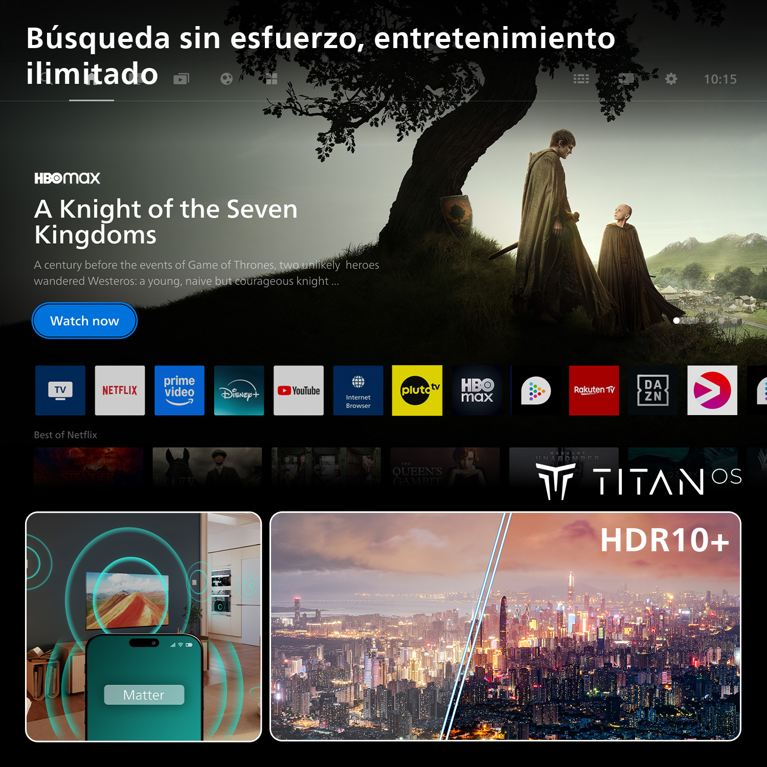 TV LED 43" - Philips 43PUS7001/12, UHD 4K, Philips Pixel Precise Ultra HD, Smart TV, DVB-T2, Dolby Audio, HDR10+, Negro