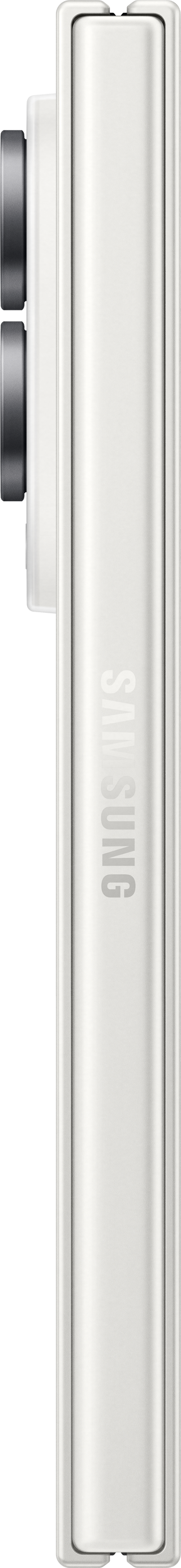 Ein weißes Samsung Smartphone, seitlich mit zwei Kameras und Logo.