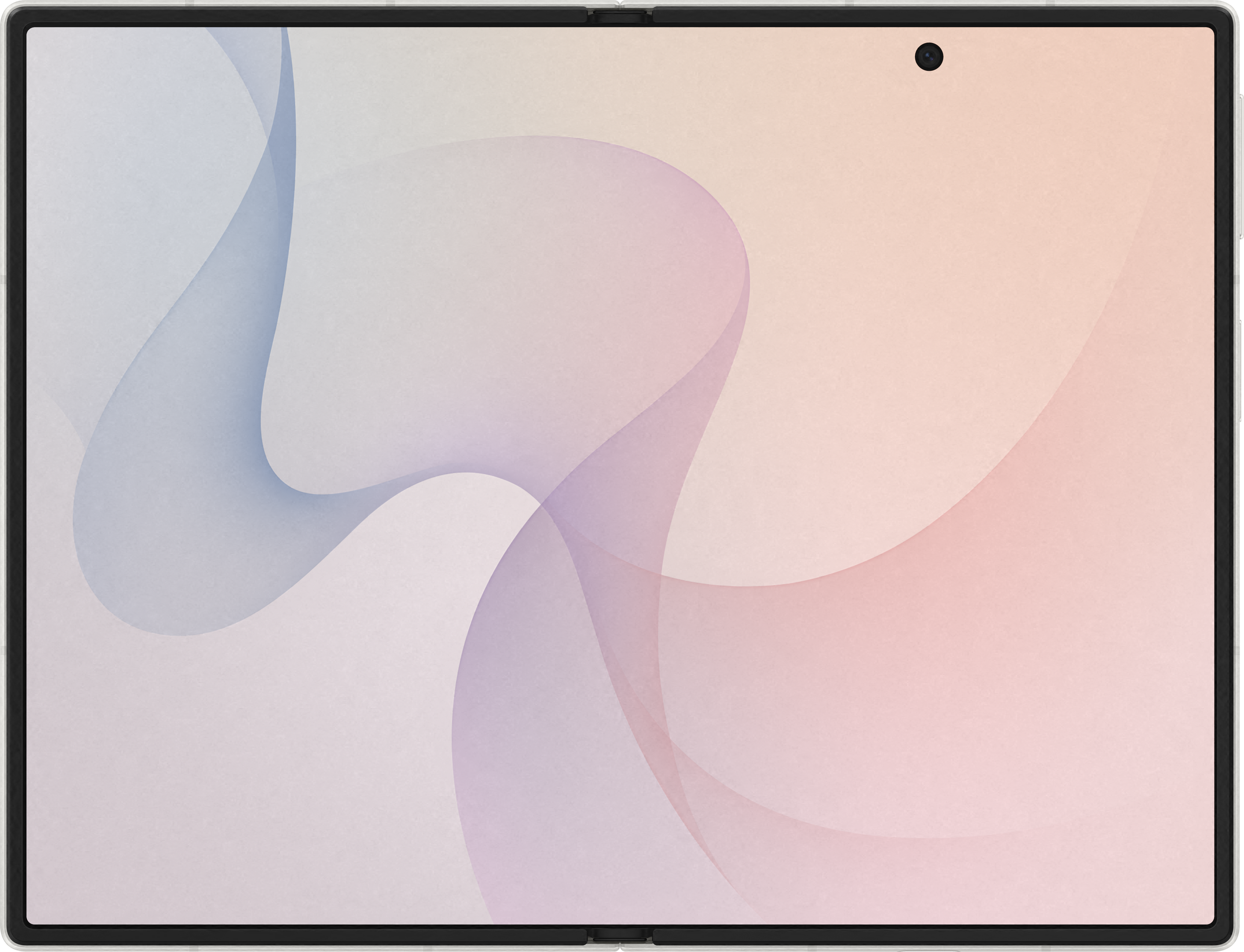 Abstrakte, fließende Linien in Blau und Rosa auf einem hellen Hintergrund.