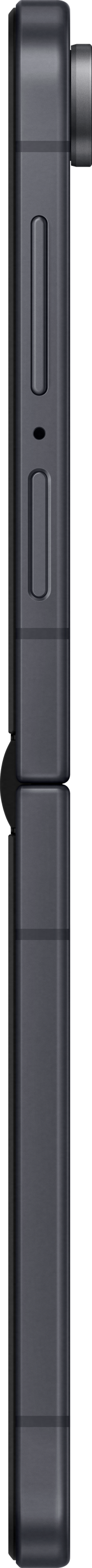 Geschlossenes dunkles Smartphone im Klappdesign mit seitlichen Tasten.