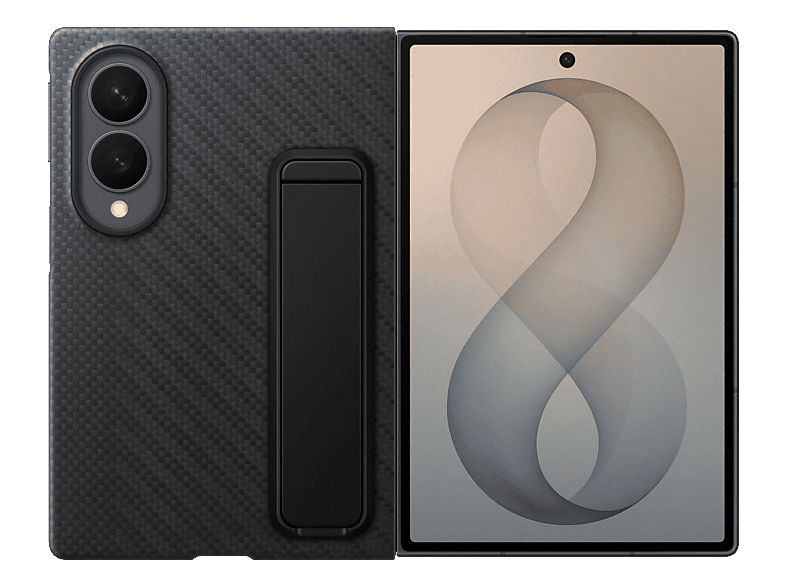 SAMSUNG Carbon Standing Case, Backcover, Samsung, Galaxy Z Fold8, Schwarz