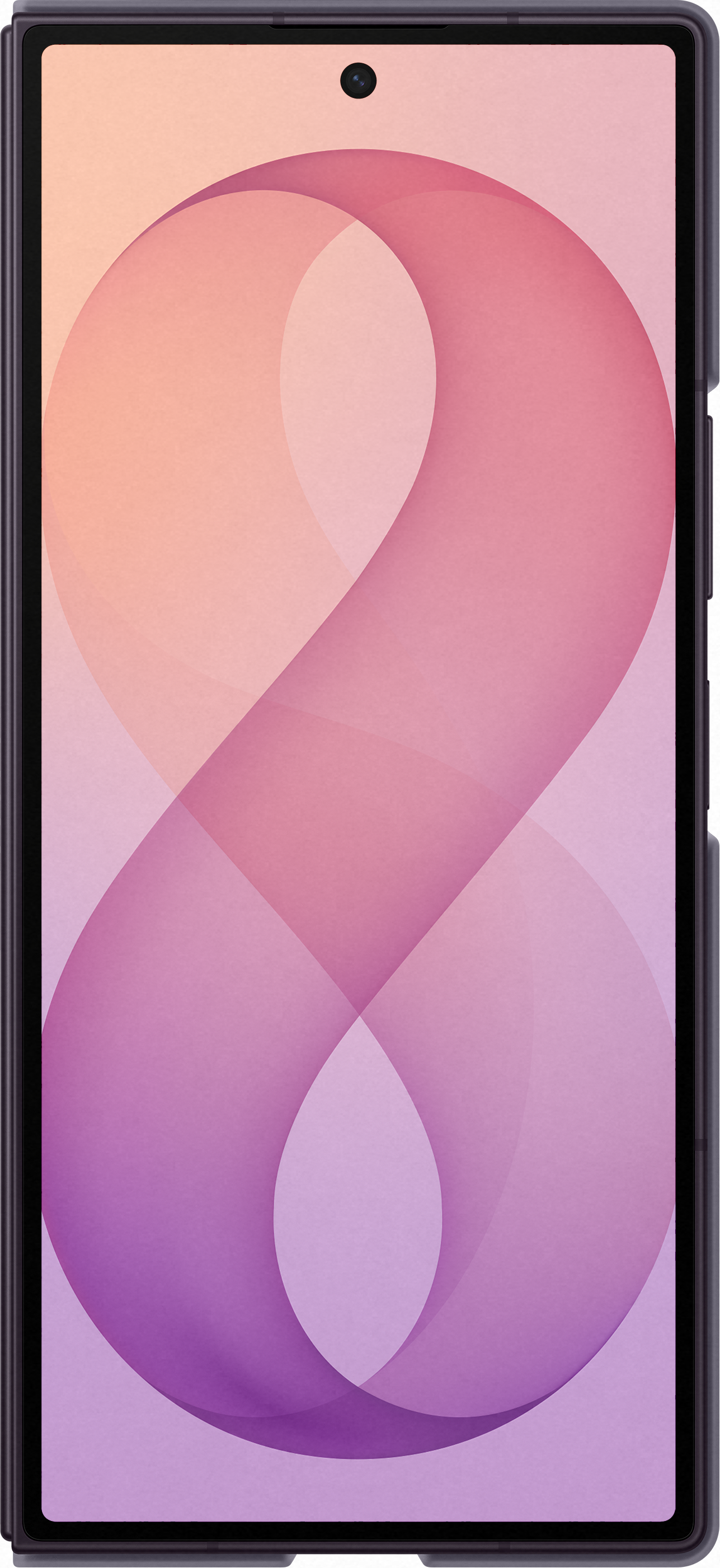 Smartphone con motivo astratto e fluido nei toni del rosa e del viola.