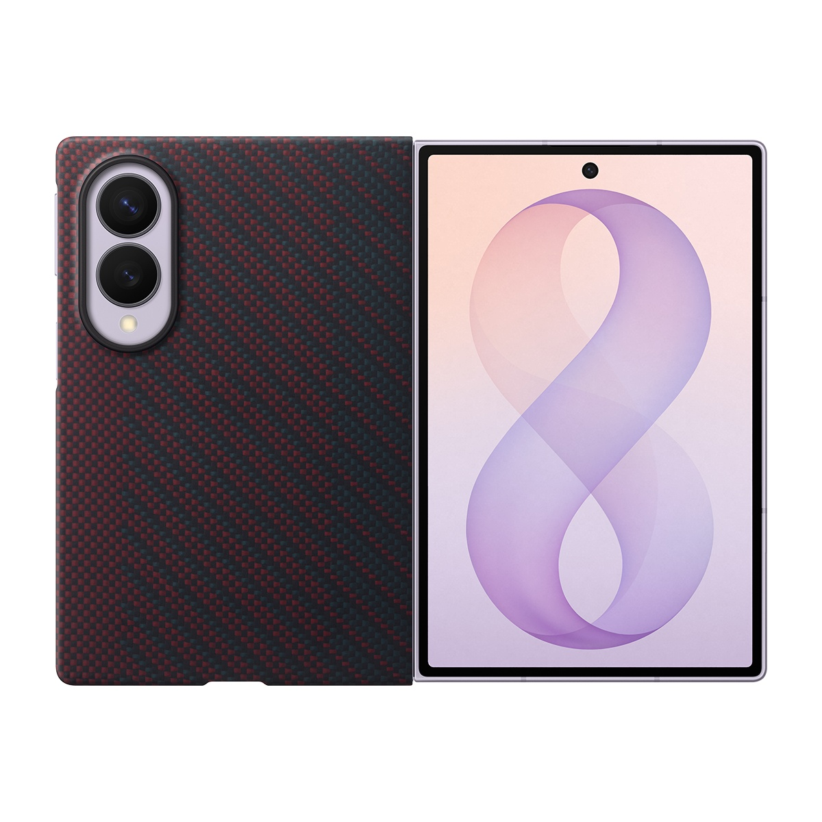 SAMSUNG Galaxy Z Fold 8 Karbon Magnet Telefon Kılıfı Kırmızı