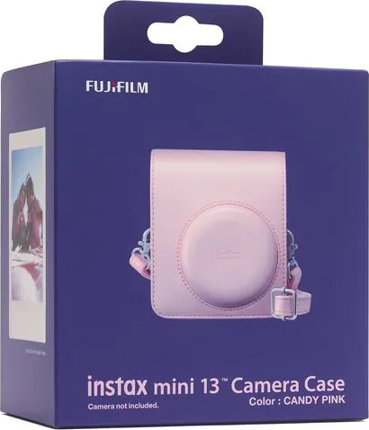 Boîte pour un étui rose pour appareil photo Fujifilm Instax Mini 13.