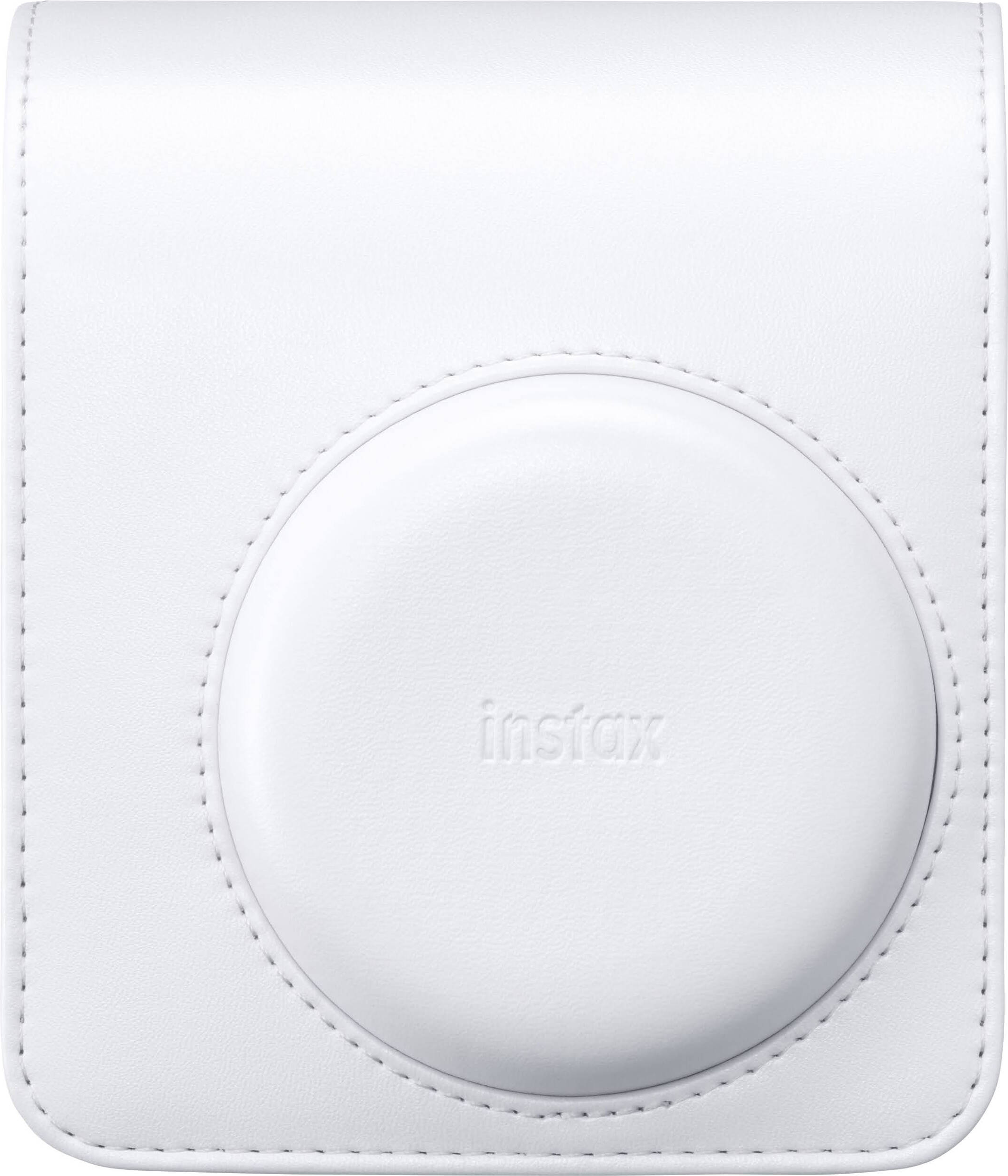 Étui blanc pour appareil photo avec logo "instax".