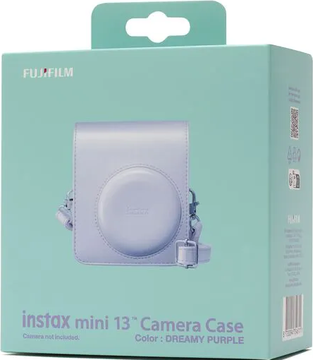 Emballage d'un étui pour appareil photo Instax Mini 13 lavande.