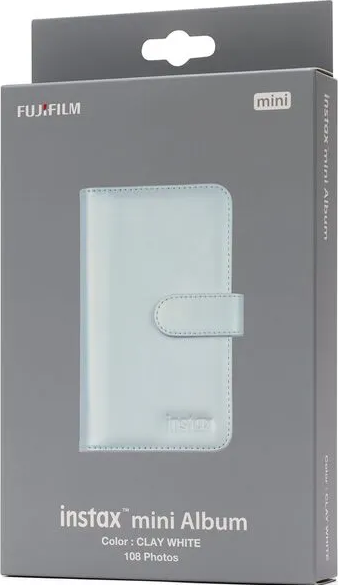 Emballage d'un album mini Instax bleu clair pour 108 photos.