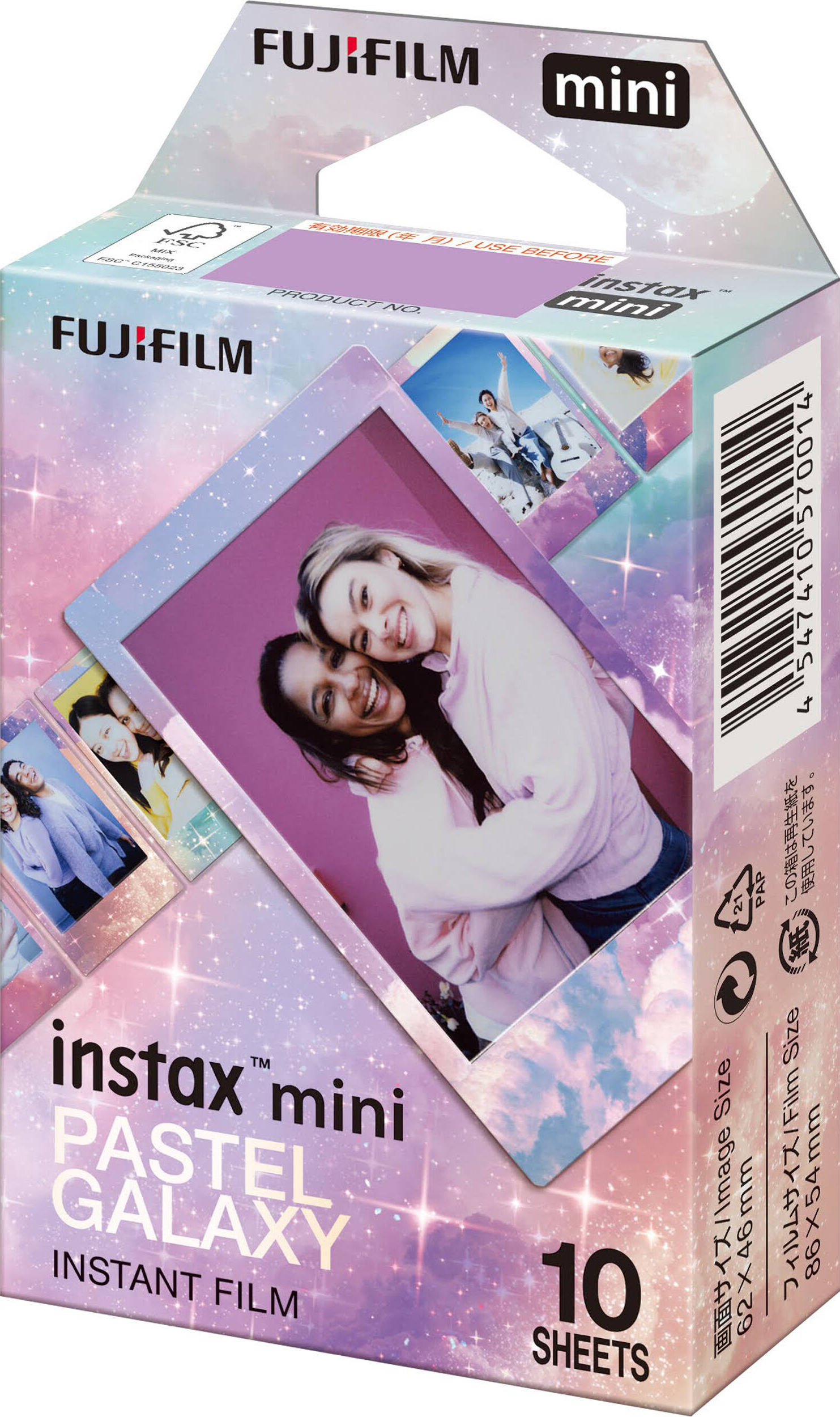 Confezione Fujifilm Instax Mini Pastel Galaxy per pellicola istantanea, 10 fogli.