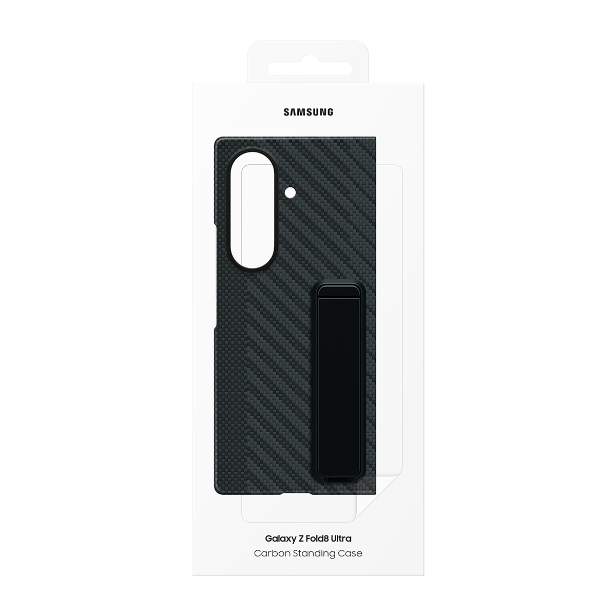 Samsung Galaxy Z Fold8 Ultra Karbon Ayaklı Kılıf ambalajında.