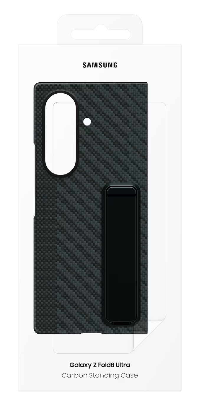 Czarna obudowa Samsung Galaxy Z Fold8 Ultra Carbon z podstawką.