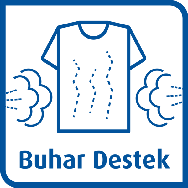 Buhar ve 'Buhar Destek' yazılı tişört ikonu.