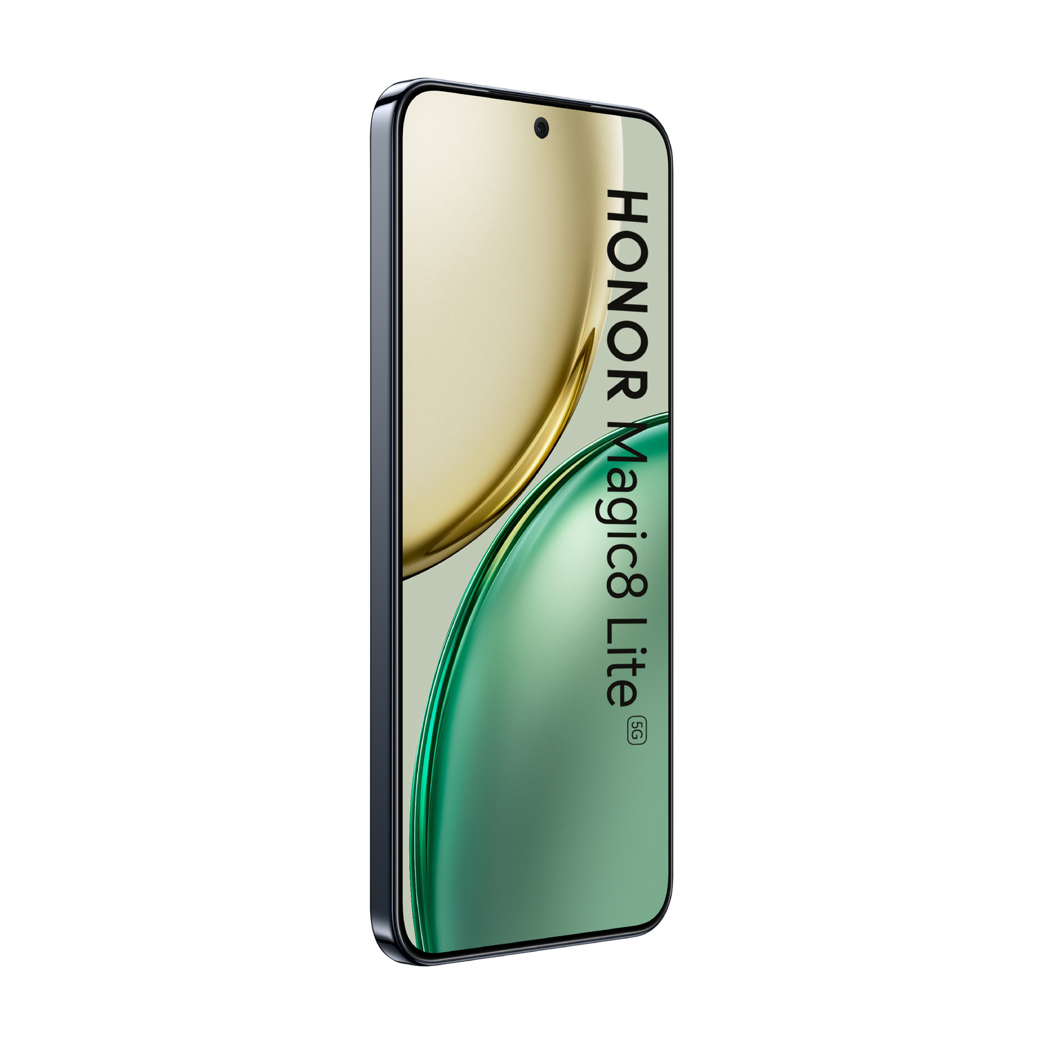 Uno smartphone Honor Magic8 Lite 5G che mostra un elegante gradiente sullo schermo.