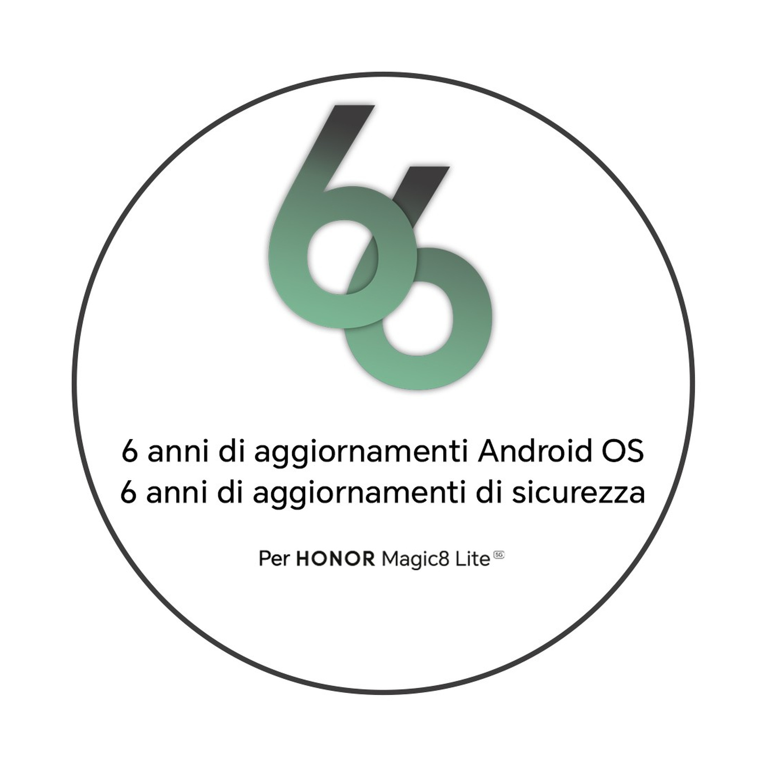 Il numero 66, 6 anni aggiornamenti Android OS, 6 anni aggiornamenti sicurezza Honor.