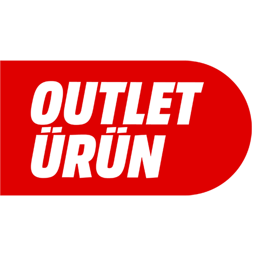 Beyaz 'OUTLET ÜRÜN' yazılı kırmızı etiket.