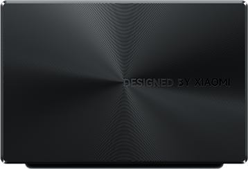 Fekete, téglalap alakú tárgy körkörös vonalakkal és „DESIGNED BY XIAOMI” felirattal.