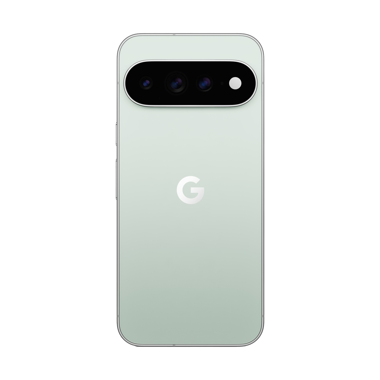 Retro di un telefono Google Pixel verde chiaro con fotocamere e logo Google.