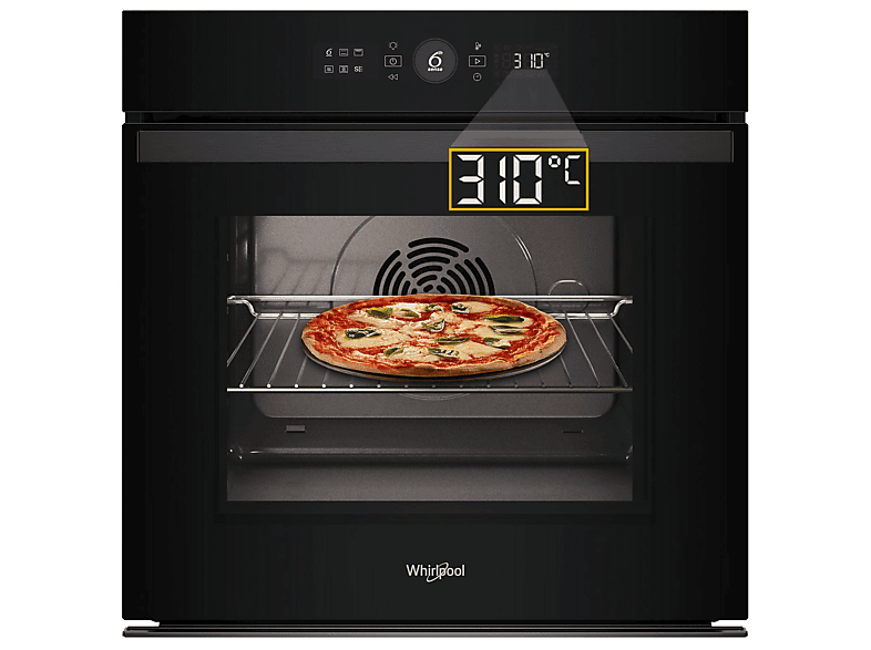 Piekarnik parowy WHIRLPOOL WOI4S8PM2SBA 73l Steam+ Pizza 310C Termoobieg Air Fry SoftClosing A+ Czarny