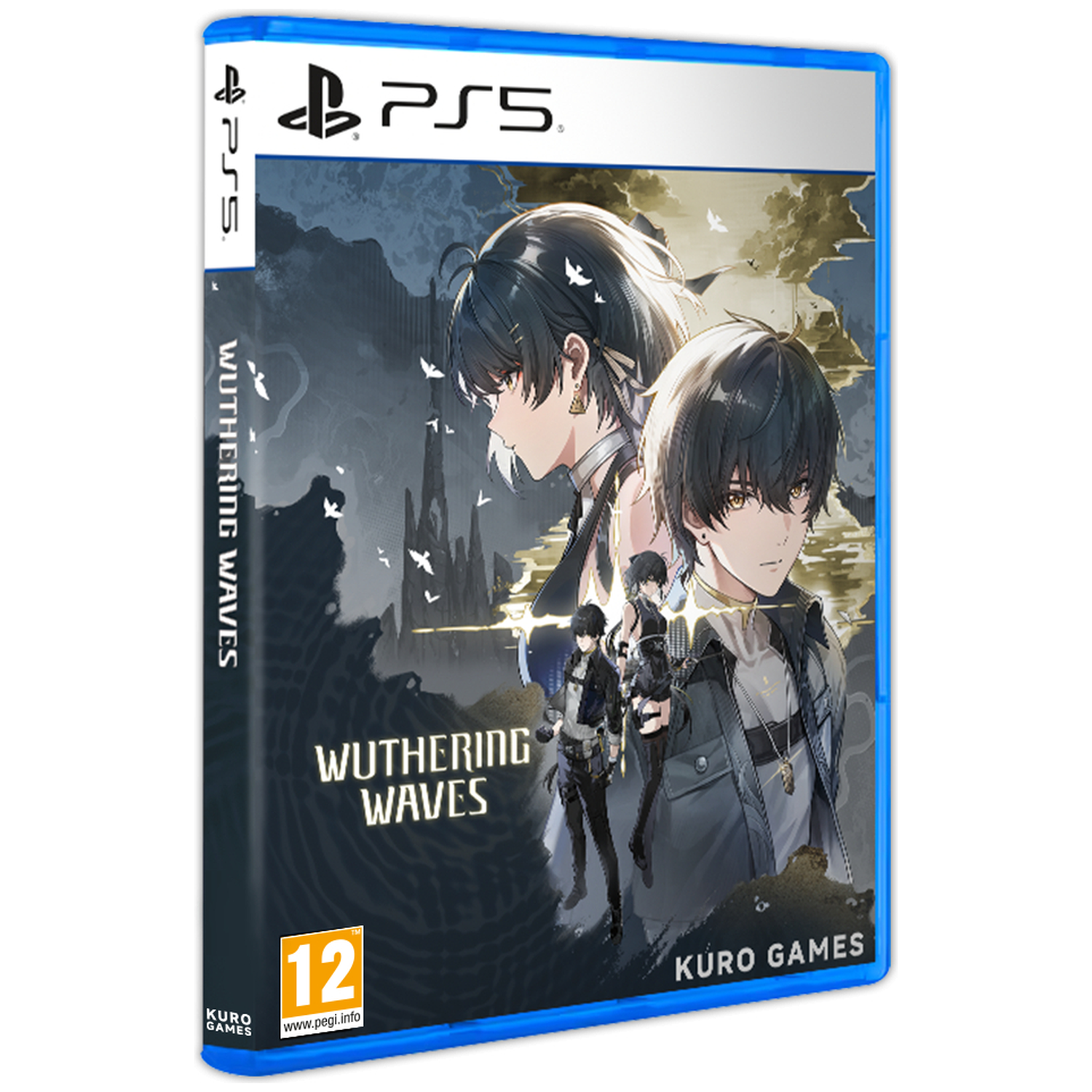 PS5 game "Wuthering Waves" featuring anime characters and a "12" age rating.