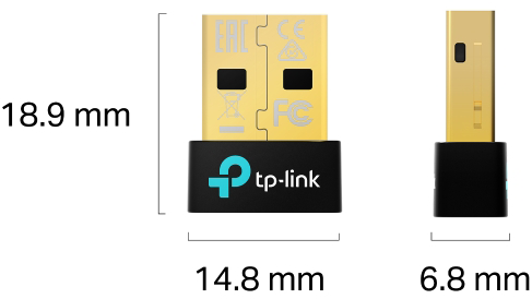 Két TP-Link USB adapter. Egy elölről, egy oldalról látható.