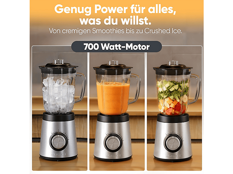 Clatronic UM 3829 Universalmixer (Black, Stainless Steel, 700 Watt, 1.5 l) — Foto 5 von 5