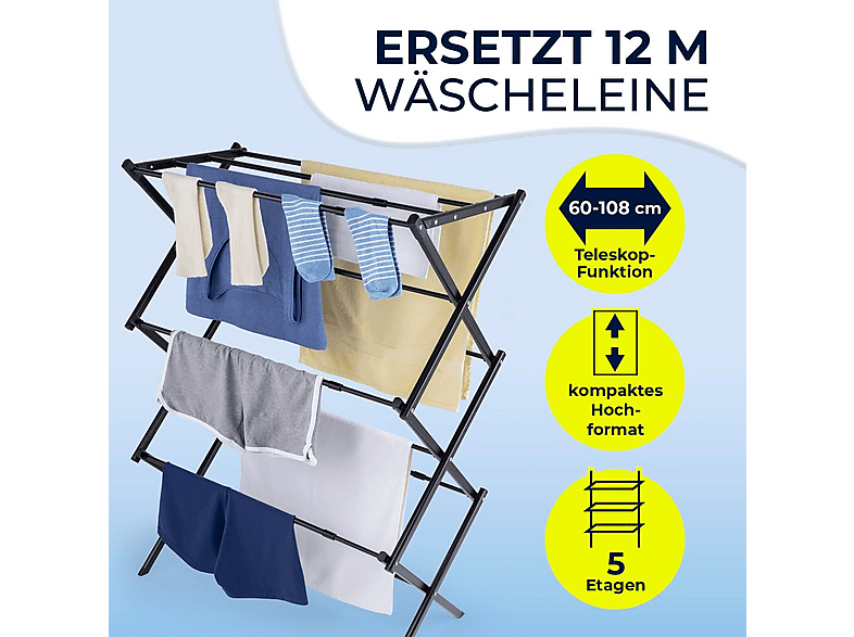 EASYmaxx 19403 TELESKOP-WÄSCHESTÄNder AUSZIEHbar 62-102CM S; Teleskop Wäscheständer — Foto 2 von 5