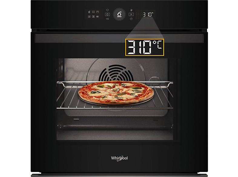 Piekarnik parowy WHIRLPOOL WOI4S8HM2SBA 73l Steam+ Pizza 310C Termoobieg Air Fry SoftClosing A+ Czarny