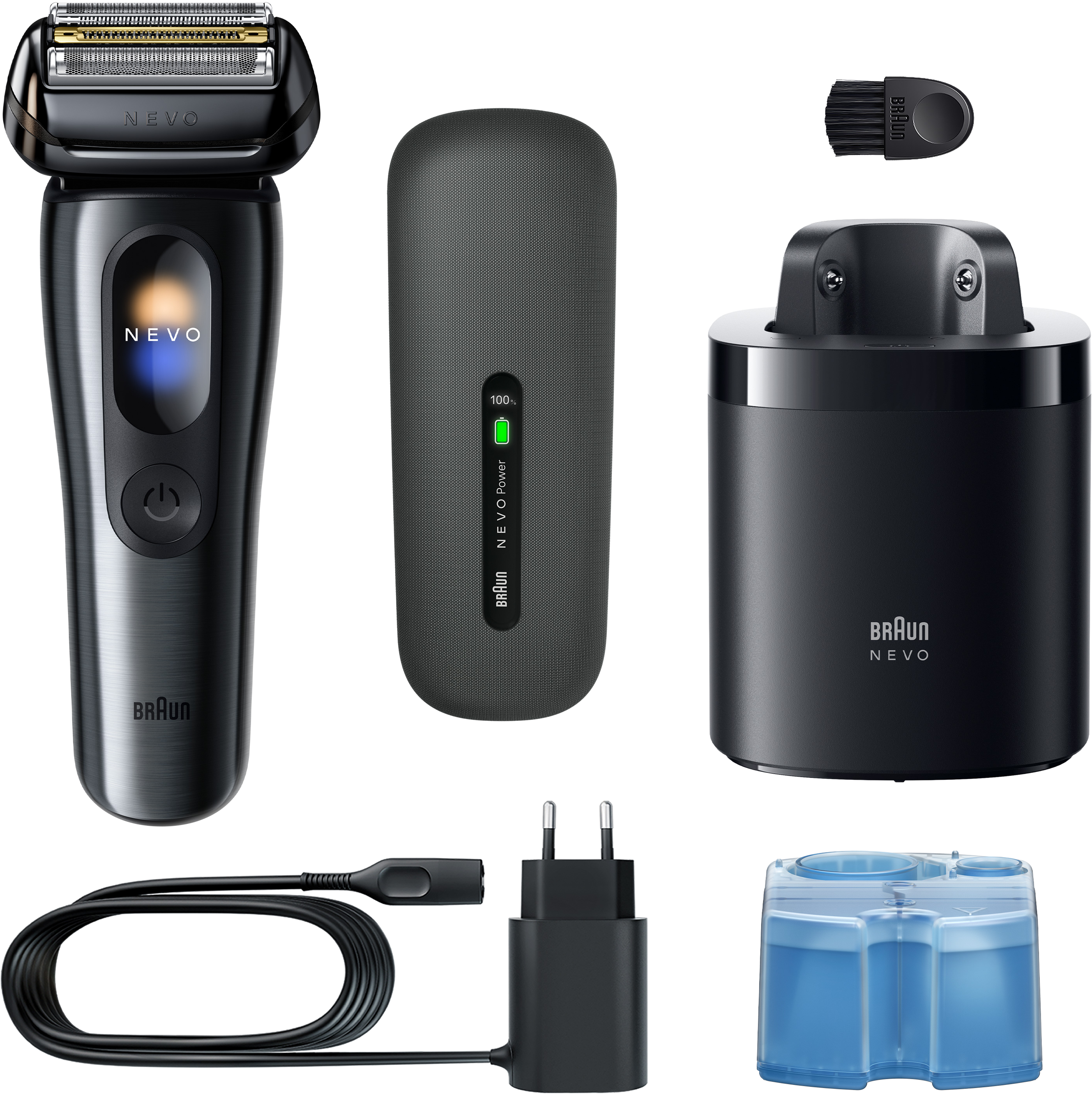 BRAUN NEVO Férfi Elektromos Borotva AeroTouch Technológiával, Tölthető Utazótokkal