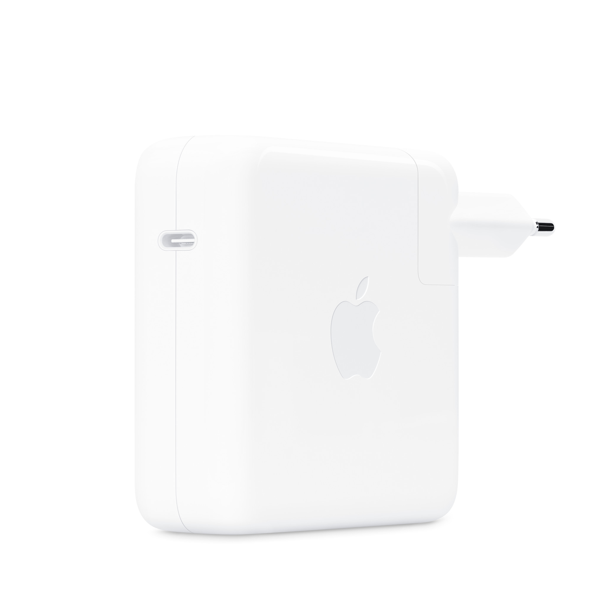 Katlanabilir uçlu, Apple logolu beyaz Apple USB-C adaptör.
