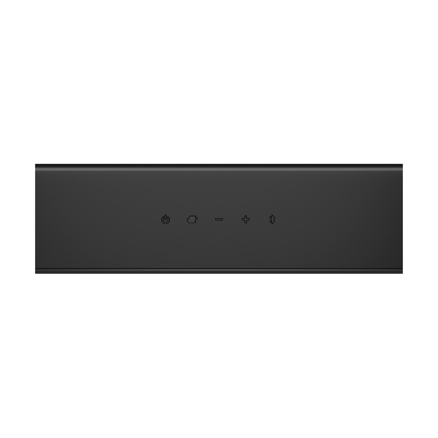 Altoparlante nero con controlli: icone di accensione, volume e Bluetooth.