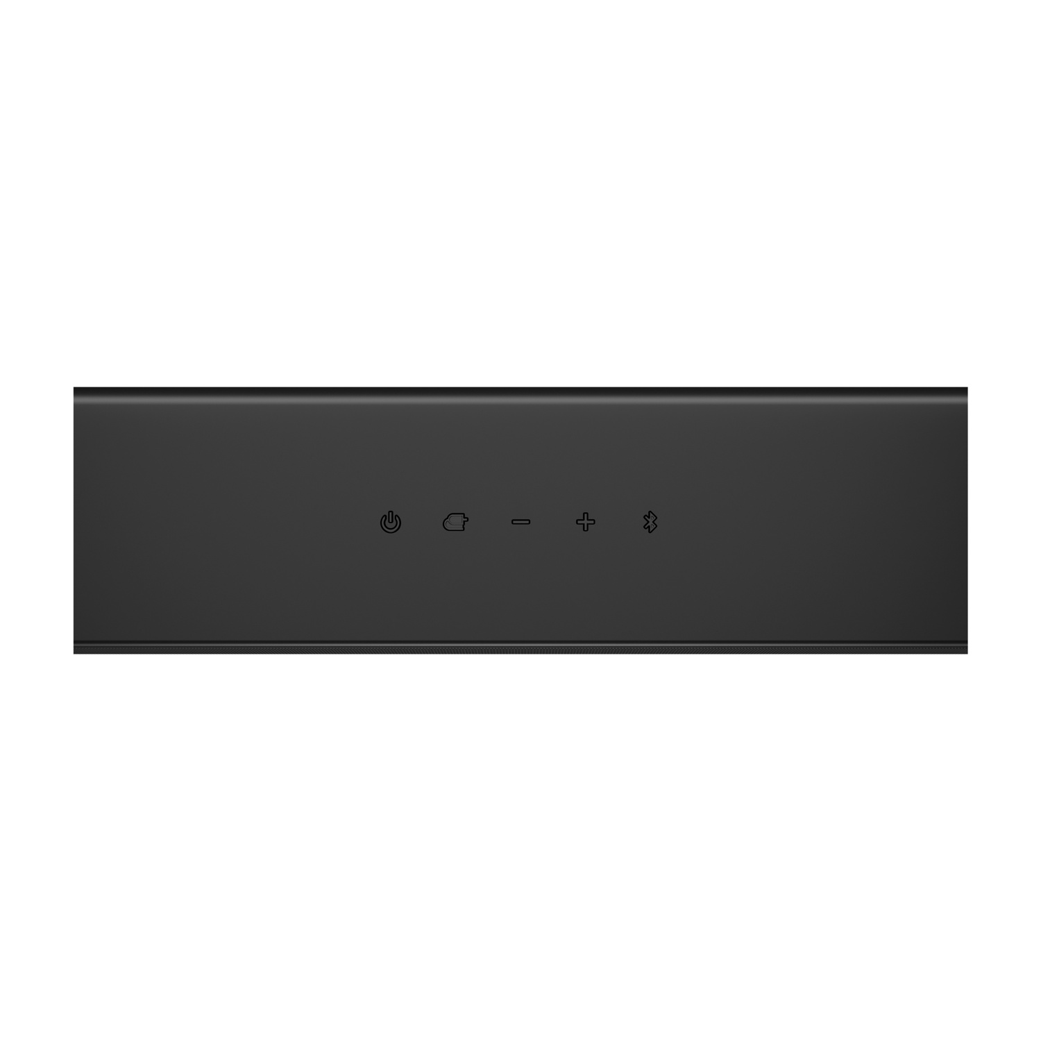 Altoparlante nero con controlli: accensione, sorgente, volume meno, volume più, Bluetooth.