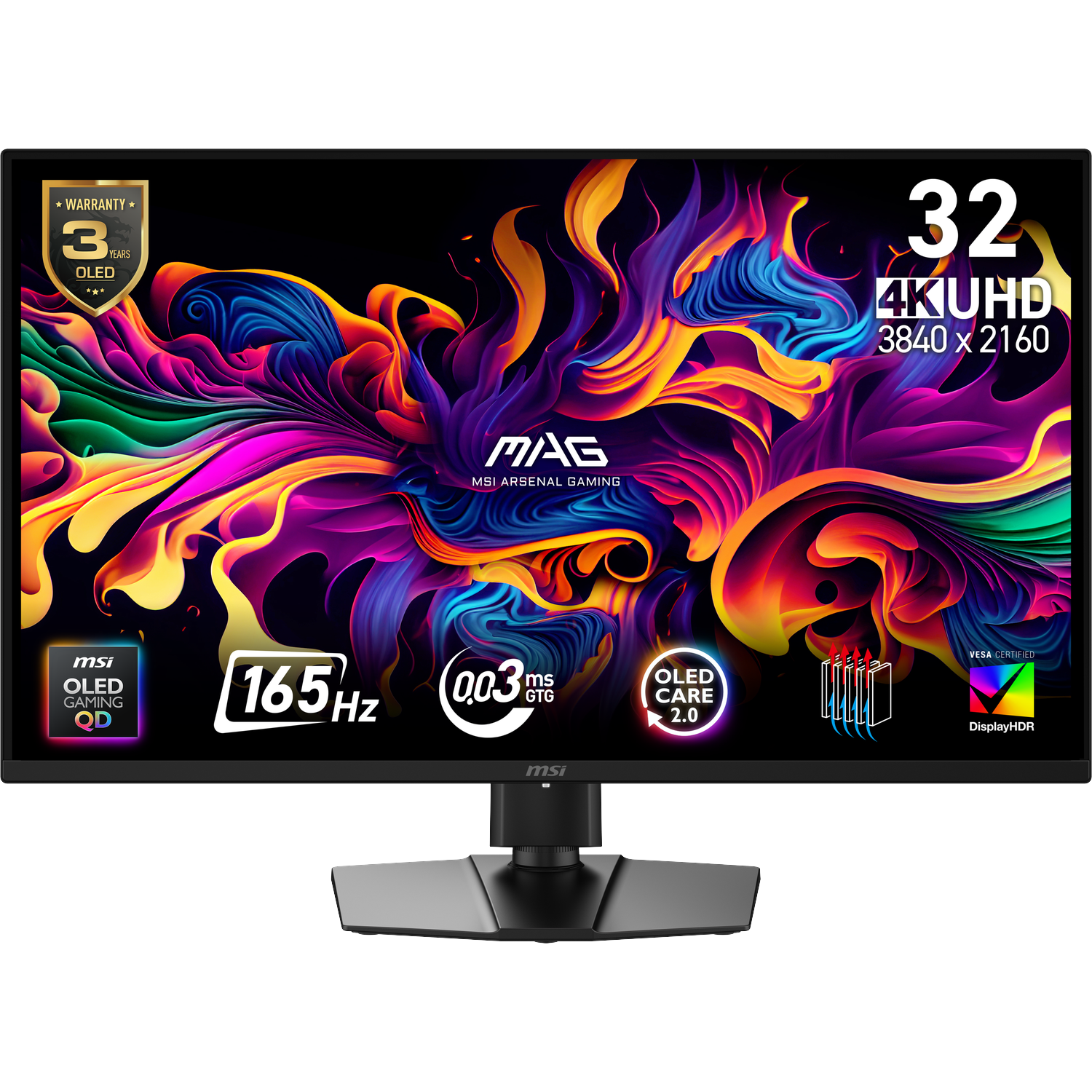 MSI Mag 322up Qd-oled E16 - 31.5 Inch Ultra Hd 4k 3840 X 2160 Pixels Oled (organic Light-emitting Diode)