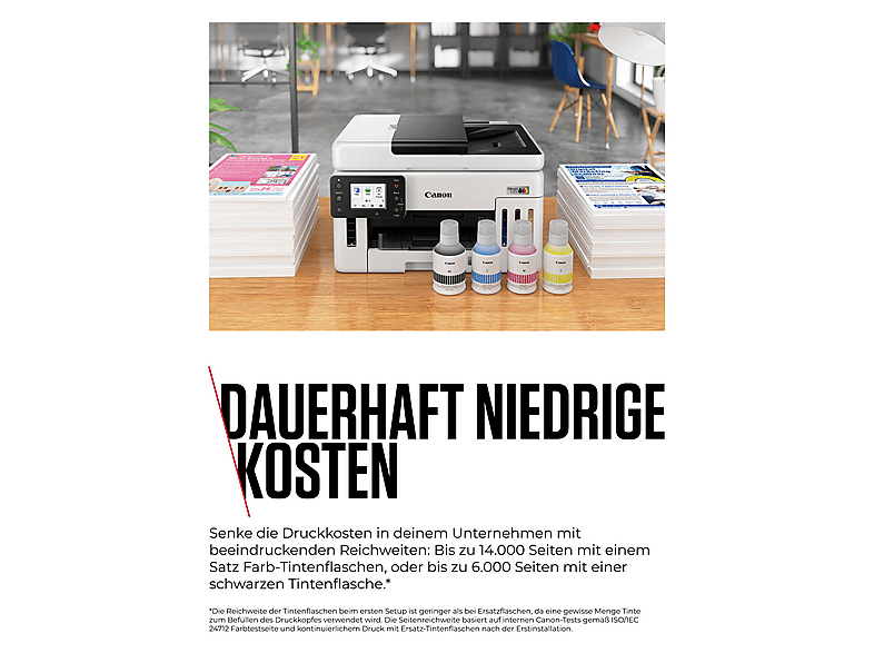 CANON maxIFY GX6150, WLAN, Weiß, Multifunktionsdrucker, Tintentank, WLAN, Duplexeinheit (für beidseitigen Druck), Weiß — Foto 5 von 5