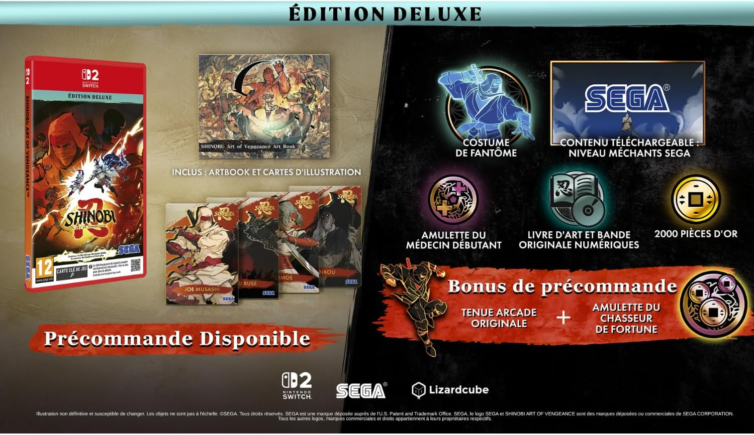 Edizione Deluxe di Shinobi Art of Vengeance per Nintendo Switch, con custodia, artbook ed extra.