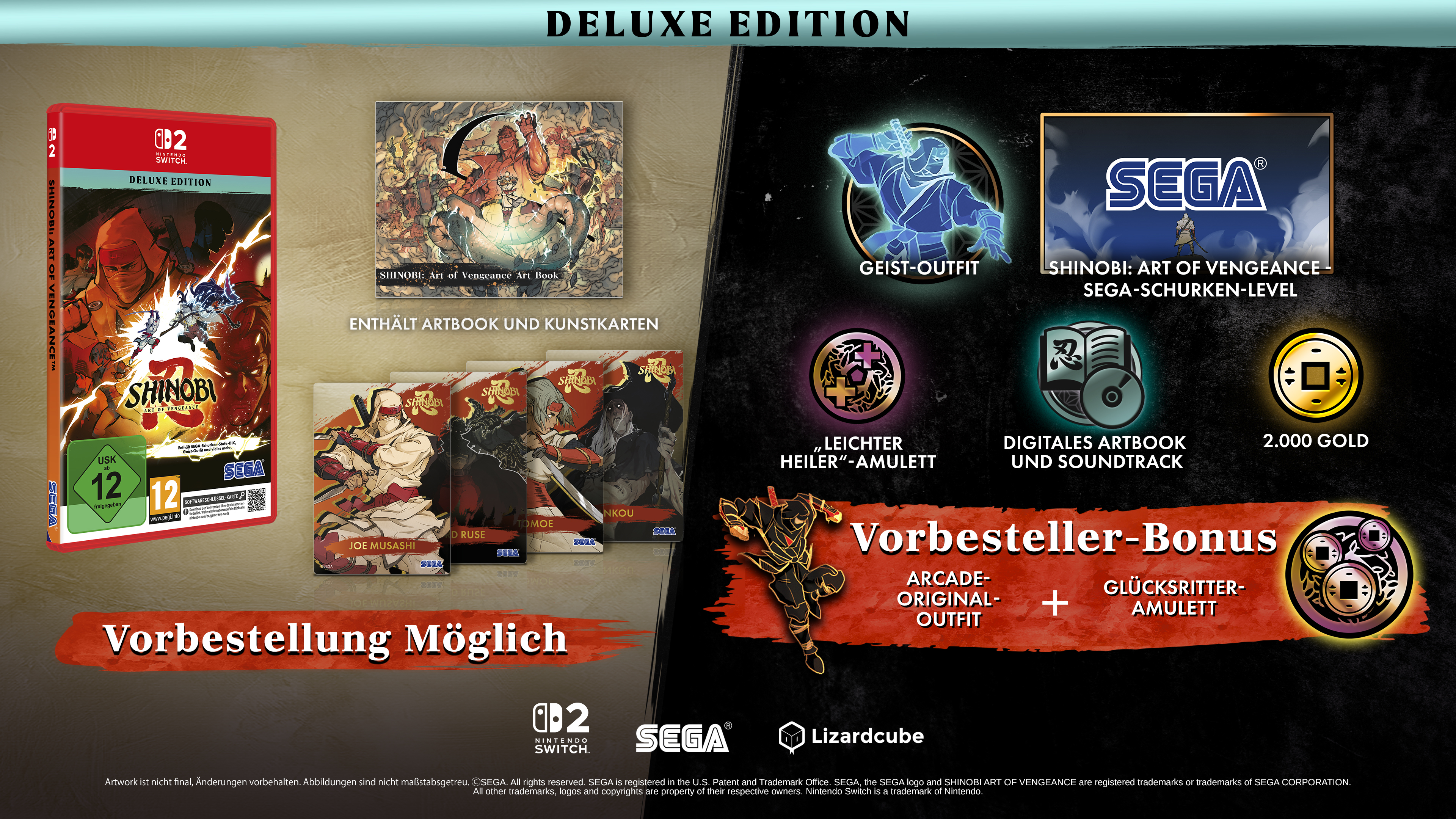 Edizione Deluxe di Shinobi: Art of Vengeance per Nintendo Switch, con extra.